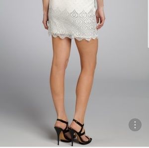 SOLDFree People White Ivory/Silver Lurex Lace Mini